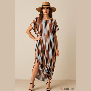 MADDEN NYC Dress, Size 3X, PTP21, L41”, adj. straps, adj. cinched side, stretchy